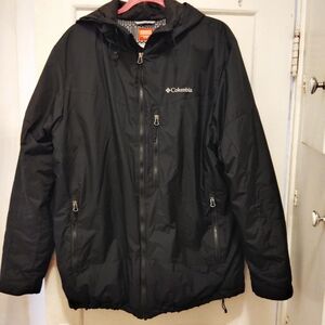 Men Columbia Thermal Coil Hoodie  Puffer Zip Up Windbreaker Jacket Black Large L